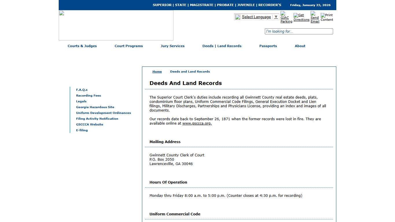 Gwinnett County Courts - Deeds and Land Records